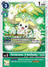 A Digimon card featuring Terriermon (X Antibody) [BT16-038] [Beginning Observer Pre-Release Promos]. The small green creature with large white ears and a cheerful expression is set against a vibrant background of green and white light effects. Text detailing its abilities and game stats is prominently displayed, making it a must-have for Pre-Release Promos.