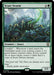 The image is of the Magic: The Gathering card "Scute Swarm [Modern Horizons 3 Commander]" from Modern Horizons 3. It showcases a swarming mass of green and brown insect creatures. The card costs 2G to play, has a landfall ability to create insect tokens, and becomes a copy if six or more lands are controlled. Illustrated by Alex Konstad.