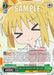 Image of a character card from Bocchi The Rock featuring an anime girl with long blonde hair tied in a ponytail, wearing a school uniform. She is blushing and has a determined expression. The details state "Nailing the Superficial Stuff, Nijika Ijichi (BTR/W107-E052 U) [BOCCHI THE ROCK!]," with a 6000 power level and music traits among other gameplay text. This product is by Bushiroad.