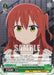 A Despite Being Jerked Around, Ikuyo Kita (BTR/W107-E056 C) [BOCCHI THE ROCK!] from Bushiroad features an anime character with long red hair and a serious expression, dressed in a school uniform. The card showcases various text elements, combat stats, and special abilities. The text at the bottom reads, "Despite Being Jerked Around, Ikuyo Kita." Release Date 2024.