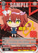 A Limit Break, Ikuyo Kita (BTR/W107-E079KBR KBR) [BOCCHI THE ROCK!] trading card by Bushiroad featuring a chibi character with red hair in twin tails and yellow eyes. The character is wearing a school uniform with a gray blazer and red necktie. Decorated with stars and musical notes, the card includes various stats and text in Japanese, part of the BOCCHI THE ROCK! collection.