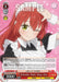 A card from the game BOCCHI THE ROCK! featuring an anime-style illustration of a red-haired girl in a maid outfit. She is winking and holding a tray. The card has various stats and abilities listed, with the title "Orthodox Maid, Ikuyo Kita (BTR/W107-E083S SR) [BOCCHI THE ROCK!]." A Super Rare music character produced by Bushiroad, she stands out among the rest with music notes in the background.