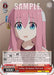 An anime-style trading card from "BOCCHI THE ROCK" showcases a Super Rare Character Card featuring a girl with long pink hair, light blue eyes, and a shocked expression. She wears a hair clip with colorful pins. Text sections detail her abilities and statistics. The card is titled "Avoiding a Development, Hitori Gotoh (BTR/W107-E090S SR) [BOCCHI THE ROCK!]," and the logo at the bottom reads "Bushiroad.