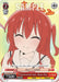 A Character Card from BOCCHI THE ROCK! features an anime girl with red hair tied in twin tails, smiling with closed eyes and blushing. She holds a guitar pick in her right hand and wears a white shirt. Text on the card reads, "Hey, can you play other stuff? I wanna hear!" The card name is "Extroverted Aura, Ikuyo Kita (BTR/W107-E093 C) [BOCCHI THE ROCK!]" by Bushiroad.