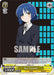This Bushiroad product, the Ryo Yamada (BTR/W107-TE09R RRR) [BOCCHI THE ROCK!], features Ryo Yamada from BOCCHI THE ROCK! with short blue hair, yellow eyes, and a serious expression. Wearing a black jacket over a white shirt and black tie, Ryo stands against a blue and black checkered background. Her name and stats are displayed at the bottom.