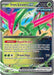 A colorful Pokémon card from the Scarlet & Violet series features Iron Leaves ex (128) [Scarlet & Violet: Black Star Promos]. This green, leaf-like Grass Pokémon with pink and yellow accents is shown in an action pose. As part of the Black Star Promos, the card details its abilities, "Rapid Vernier" and "Prism Edge," along with its HP of 220 and other gameplay information.