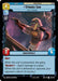 A game card from *Shadows of the Galaxy* featuring **Synara San - Loyal to Kragan (033/262) [Shadows of the Galaxy]** from Fantasy Flight Games, a unit with a cost of 4 and under the ground type. The Underworld-themed illustration depicts Synara aiming a weapon. Stats include 3 attack and 6 health. Text reads: "Grit. While this unit is exhausted, she gains, 'Bounty — Deal 5 damage to a base.'".
