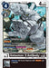 A "Digimon" promotional card, Gotsumon (X Antibody) [P-144] from the Store Tournament 2024 Jul. – Sep. Participation Pack, features details such as Level 3, 4000 DP, and a play cost of 4. Its effects bolster abilities for Digimon with the "Blocker" trait. The promo card displays an image of the rock-like Gotsumon in a dynamic pose.