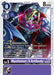 A Digimon promotional trading card named Myotismon (X Antibody) [P-145] from the Store Tournament 2024 Jul. – Sep. Participation Pack. It features a purple border and showcases a menacing, armored vampire-like creature with a cape and claws. The card has a blue cost of 8, DP 8000, and is at Level 5. Special abilities include deleting the opponent's Digimon.
