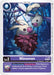 A Digimon trading card, Minomon [P-149] from the Store Tournament 2024 Jul. – Sep. Participation Pack, features Minomon as a small larva-like creature with a pink, bulbous body, large eyes, and wings. This Digi-Egg Lv.2 P-04 promotional card boasts a special ability for deleting a Level 3 Digimon.