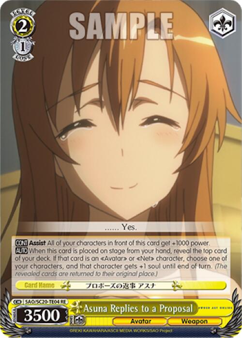 Asuna Replies to a Proposal (TD) [Sword Art Online Chronicle Set]