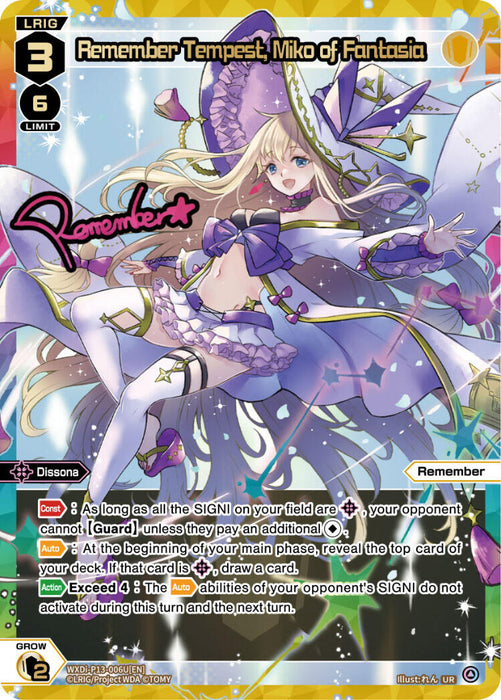 Remember Tempest, Miko of Fantasia (UR) (WXDi-P13-006U[EN]) [Concord Diva]