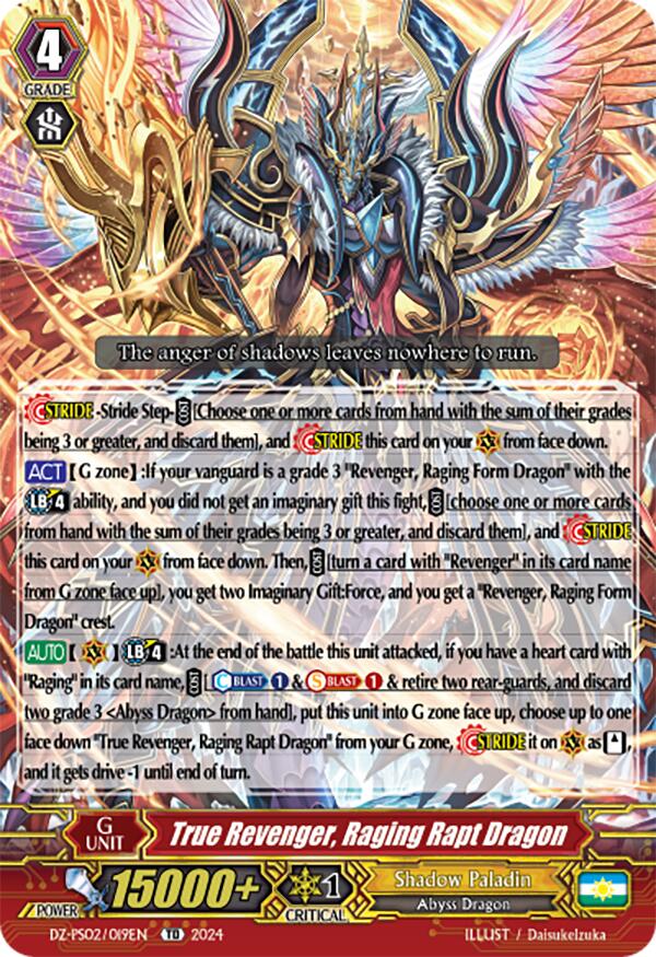 True Revenger, Raging Rapt Dragon (DZ-PS02/019EN) [DZ-PS02: Premium Deckset “Revenger”]