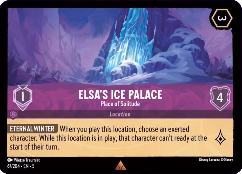 A rectangular card from the Disney Lorcana game depicts 