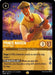 A card from the Disney Legendary card game titled "Prince Naveen - Ukulele Player (3/204) [Shimmering Skies]," features Prince Naveen holding a ukulele amidst glowing magical lights under Shimmering Skies. The card displays a red ribbon indicating his name and role, along with stats of 3/3 and special abilities detailed at the bottom.