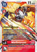 A Digimon card from the set "Secret Crisis Pre-Release" [BT17-015], featuring WarGreymon, a humanoid dragon warrior clad in metallic armor and wielding clawed gauntlets. The card, labeled "Pre-Release," includes detailed stats and abilities set against a fiery backdrop. Representing the Dragonkin family, it has a play cost of 11 and a Digivolution cost of 3.