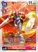 The Gallantmon [BT17-016] card from the Digimon Secret Crisis Pre-Release series showcases a formidable warrior wielding a large spear and a cross-adorned shield, set against an electrifying fiery backdrop. This rare card has an 11 play cost, boasts 11,000 DP, and has a Digivolve cost of 3 while detailing special abilities.