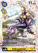 Image of the Digimon Sakuyamon [BT17-038] trading card from the Secret Crisis Pre-Release series. The card features Sakuyamon in its Maid Mode, depicted as a humanoid figure adorned in gold and purple armor with a distinctive fox-like helmet, sitting with an elegant posture. Prominently displayed are the play cost of 11, DP of 11000, along with detailed descriptions of its abilities and effects.