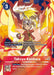 Product Description: The Takuya Kanbara [BT17-079] (Alternate Art) [Secret Crisis] Digimon trading card showcases the celebrated tamer, Takuya Kanbara. This card features a vibrant background with Takuya prominently in the center, adorned in his iconic red jacket and goggles. Behind him is a dynamic depiction of a Digimon surrounded by flames. Additionally, the card contains detailed information about the character's abilities and game effects.