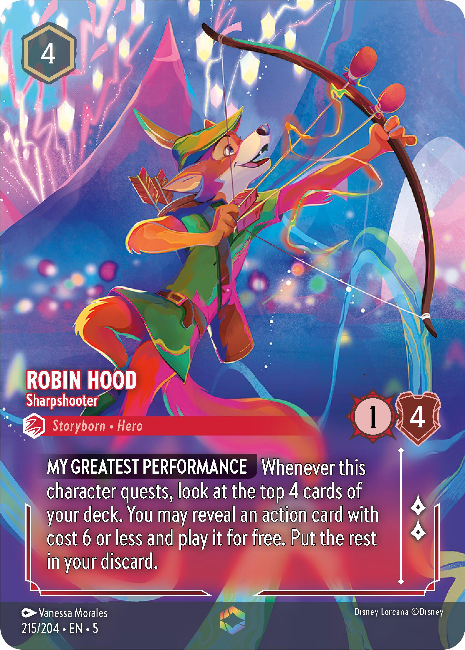 A vibrant card from Disney's Shimmering Skies collection, 