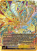 A Secret Crisis Digimon card, Fenriloogamon: Takemikazuchi [BT17-101], showcases a Level 7 Digimon with an impressive 16,000 DP. This textured card features a gold and yellow border adorned with intricate designs and text detailing DNA Digivolution costs and abilities. At its center, the fierce, armored creature is depicted amidst a swirl of blue and yellow energy.