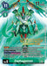 The Digimon card "Zephagamon [ST18-12] (2024 Evolution Cup Champion) [Starter Deck: Guardian Vortex]" showcases a detailed image of a green and teal robotic dragon. This prized card among Digimon enthusiasts includes text detailing its impressive abilities and stats: "Play Cost: 11", "DP: 11000", "Level: 6," along with specific evolution requirements. The background proudly displays the title "Evolution Cup Champion.