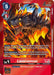 The Digimon card titled "Lavorvomon [EX7-009] (Foil) [Digimon LIBERATOR]" depicts a fierce, dark, Rock Dragon-like creature with fiery orange and yellow accents. The card details are as follows: play cost 5, 4000 DP, Digivolve cost 2 from a level 3, with abilities related to the "Machine Dragon" or "Sky Dragon" traits.