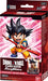 The image displays a Dragon Ball Super: Fusion World card game package, prominently featuring "Starter Deck 6: Son Goku (Mini)" on the front. The illustration depicts the iconic character with spiky black hair in a martial arts pose, wearing an orange and blue outfit against a vibrant red Fusion World design adorned with various logos.