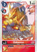 The Digimon promotion card Zubamon [P-097] - P-097 (2024 Regionals Participant) from the Digimon brand features a yellow dragon-like character adorned with metallic armor. The card has red borders, showcases various stats and abilities, and highlights the Legend-Arms trait. The text elaborates on gameplay mechanics related to Zubamon, while "2024 Regionals Participant" is inscribed on the right side.