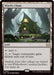 A Magic: The Gathering card, "Witch's Clinic [Duskmourn: House of Horror Commander]." This rare land card depicts an eerie, moss-covered building with glowing yellow windows nestled in a dark, wooded landscape. The flavor text reads, "Students from other colleges are invited to visit Witherbloom's medical facilities. Not many do.