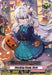 An anime-style character features cat ears and white hair, adorned in a blue and teal outfit with star and bow embellishments. She holds a pumpkin bucket brimming with candy. The Halloween-themed background showcases jack-o'-lanterns and autumn leaves, capturing the enchanting essence of Lyrical Monasterio nights. The text at the bottom reads "Shocking Candy, Ouris," as part of the Bushiroad collection [Lyrical Monasterio Sparkling Stars!].