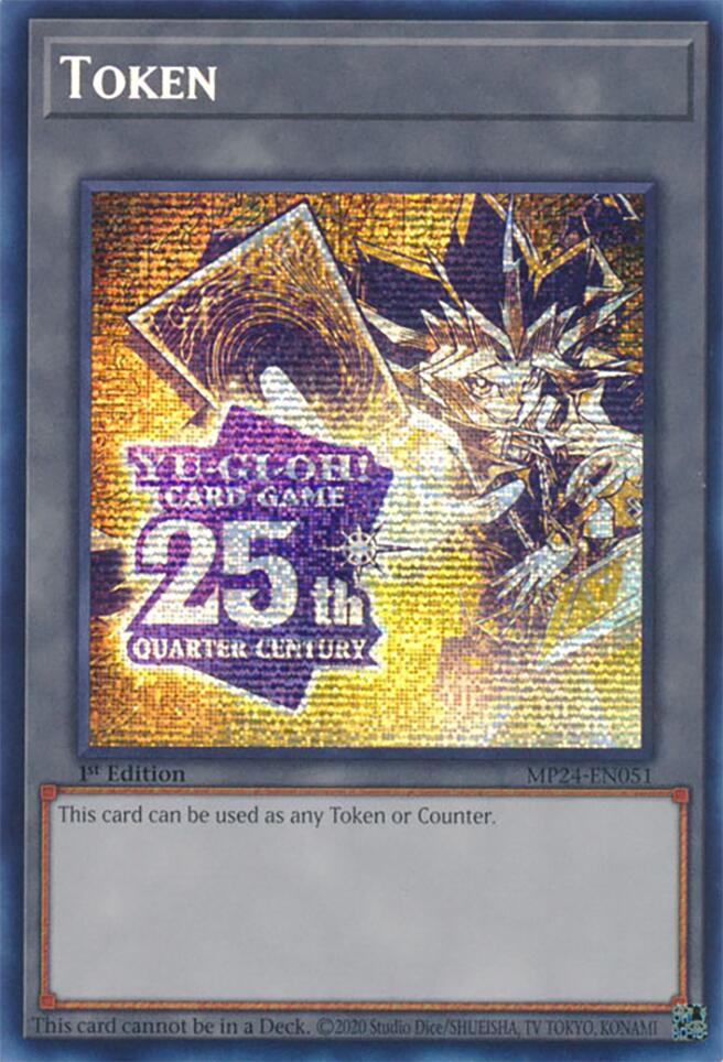 The Yu-Gi-Oh! Token: Yugi (MP24-EN051) Prismatic Secret Rare features the 