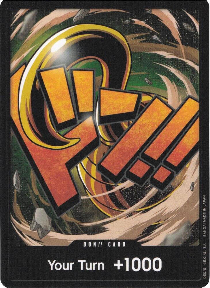 A vibrant DON!! Card (Crocodile) from Bandai's Premium Booster -The Best- showcases bold, stylized orange and yellow text on a swirling black and green background with 