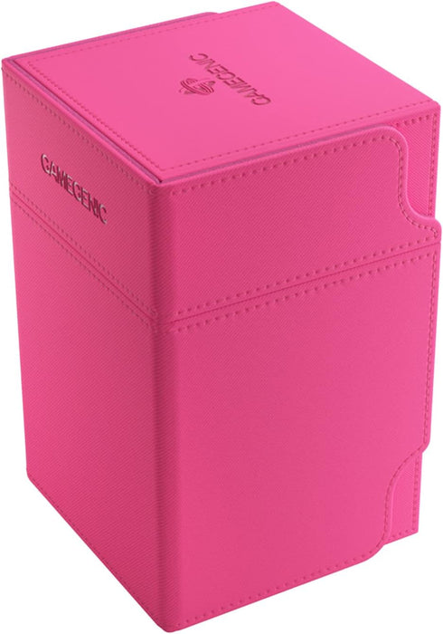 Watchtower 100+ XL Convertible Deck Box | Double-Sleeved Card Storage | Card Game Protector | Nexofyber Surface | Holds Up to 100 Cards | Pink Color |