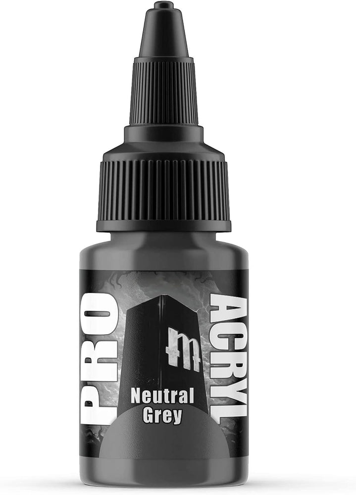 Monument Hobbies 075 - Pro Acryl Neutral Grey Acrylic Model Paints for Plastic Models