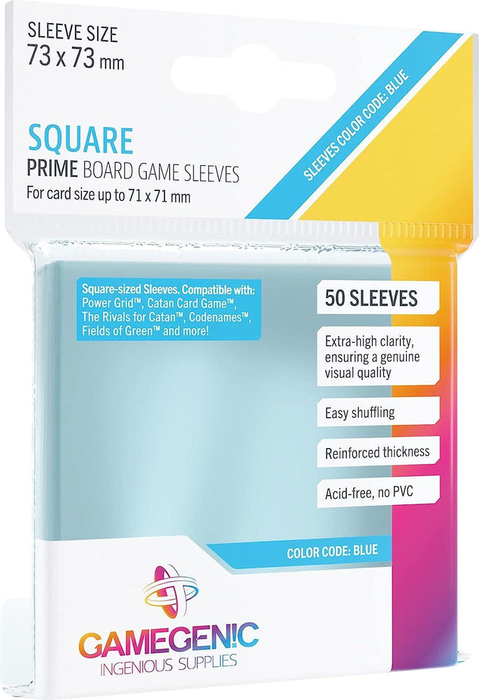 rime Board Game Sleeves | Pack of 50 Extra-Clear Sleeves | 73 by 73 mm Card Sleeves Optimized for Use with Square Cards