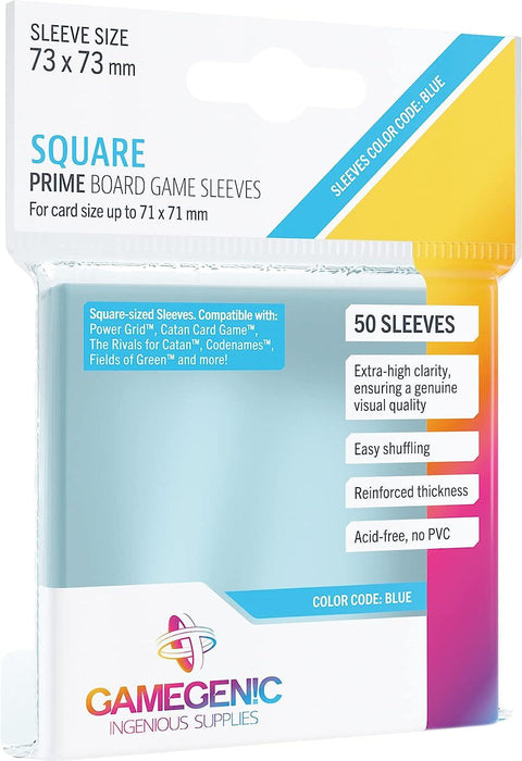 rime Board Game Sleeves | Pack of 50 Extra-Clear Sleeves | 73 by 73 mm Card Sleeves Optimized for Use with Square Cards