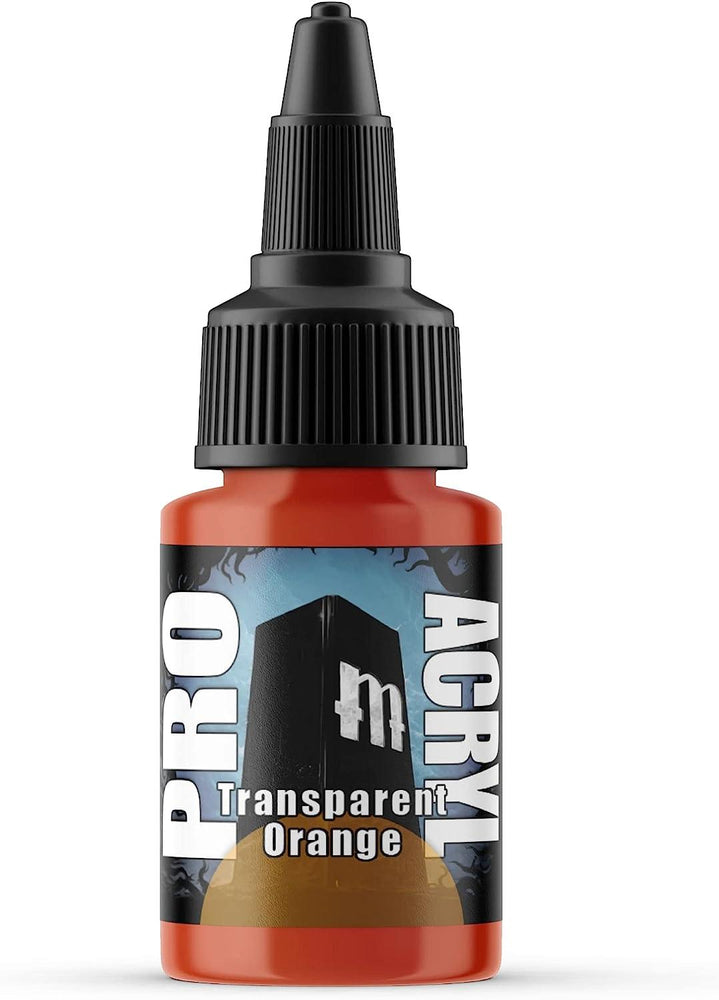 Monument Hobbies 050 - Pro Acryl Transparent Orange Acrylic Model Paints for Plastic Models