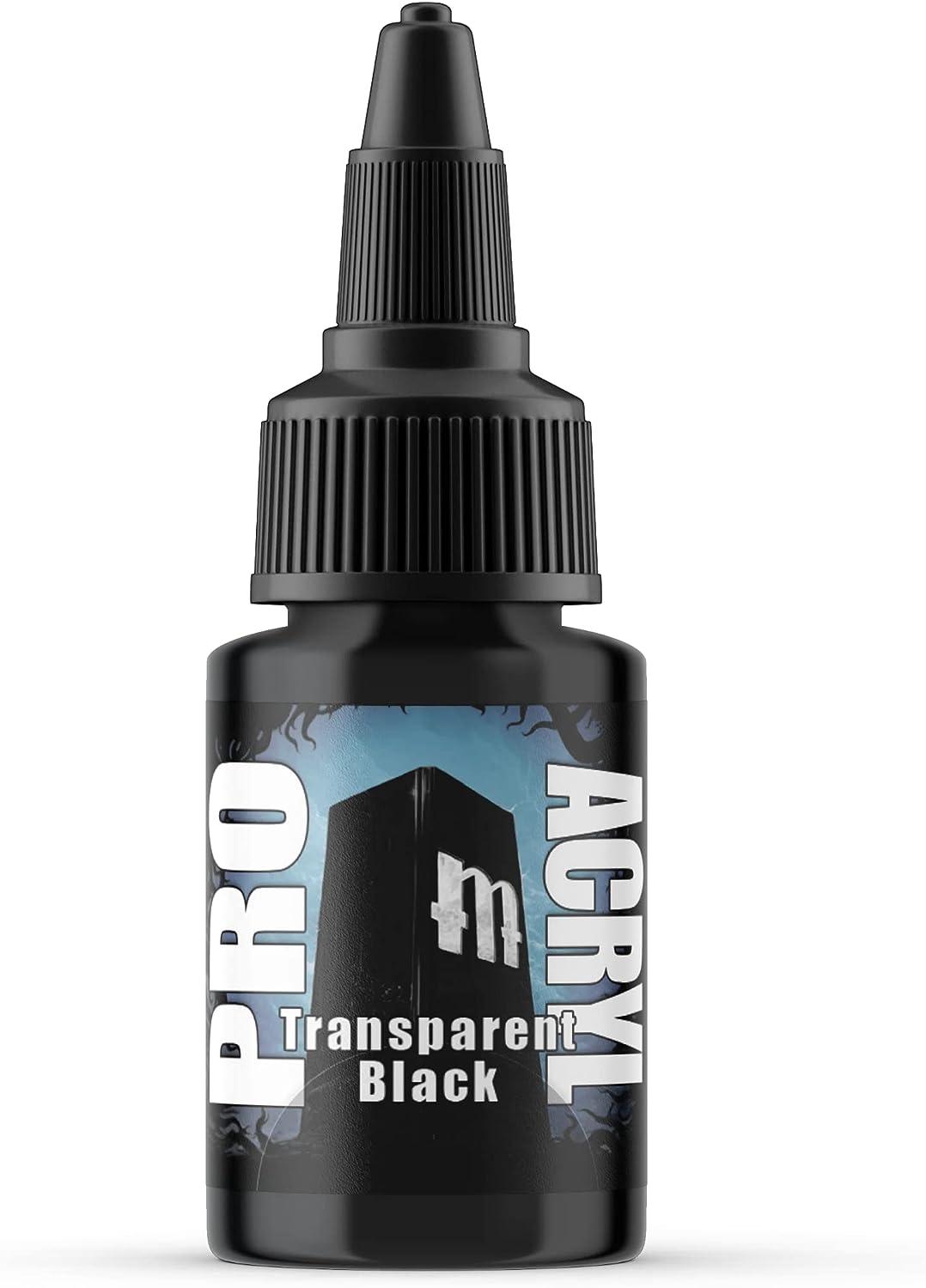 Monument Hobbies 053-Pro Acryl Transparent Black Acrylic Model Paints for Plastic Models