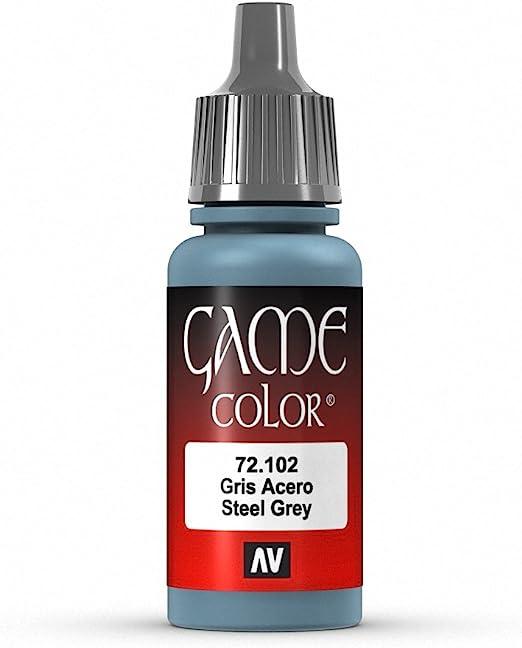 Vallejo Game Color Steel Grey Paint, 17ml