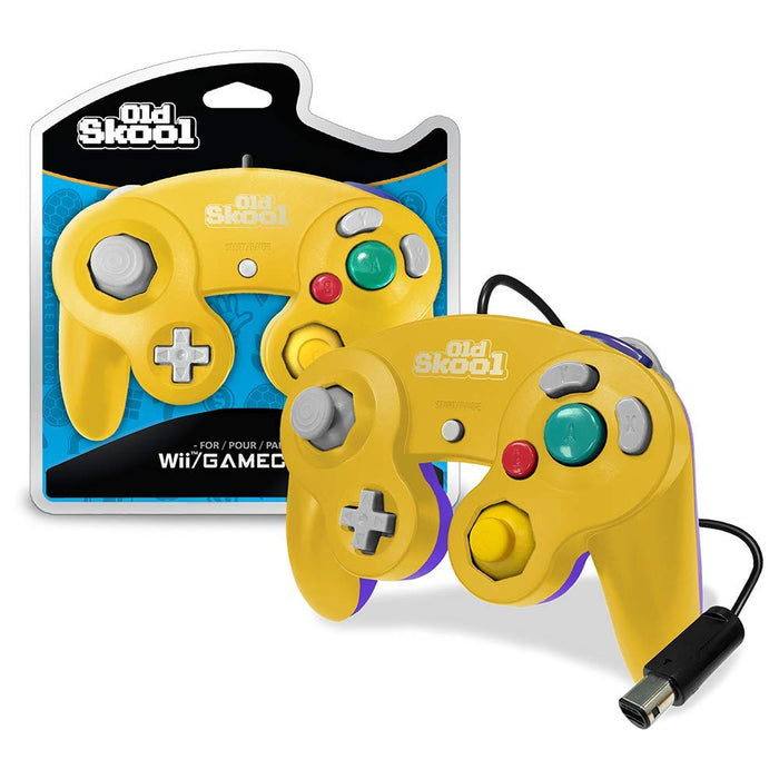 Old Skool GameCube/Wii Compatible Controller - Yellow/Purple Special Edition