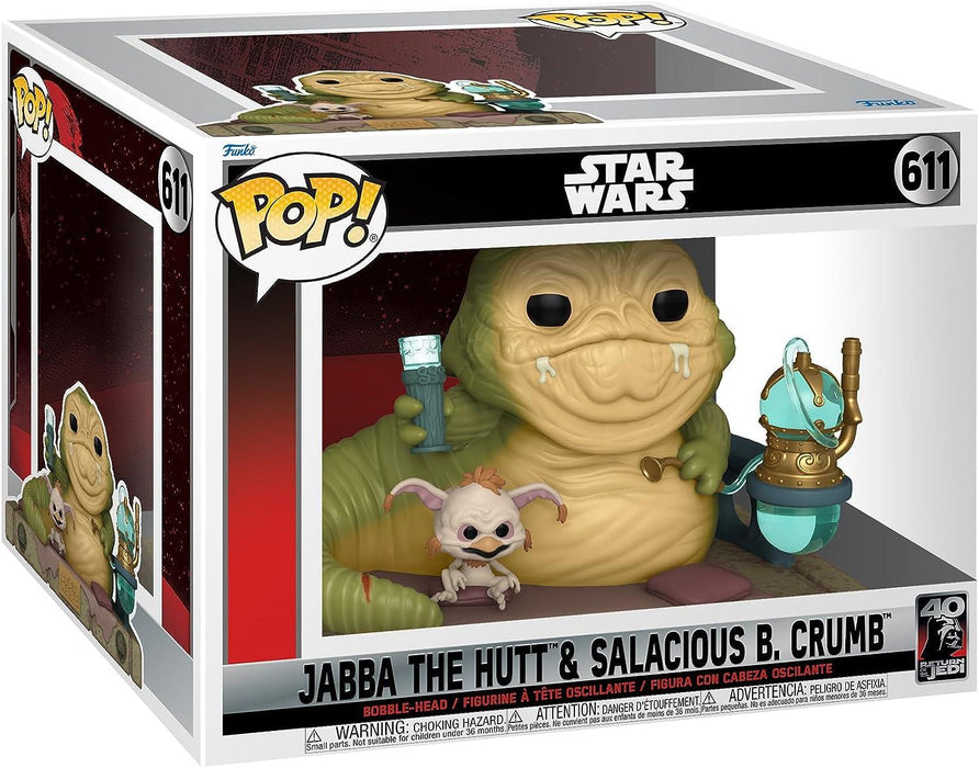 Funko Pop! Movie Moment: Star Wars - Return of The Jedi 40th Anniversary, Jabba The Hutt & Salacious B. Crumb