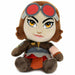 Phunny plush toy of a character with brown hair wearing grey goggles with red lenses on their head. The character has brown eyes and a determined expression. They are dressed in a brown jacket, red and brown pants, and dark brown boots, with a light-colored band on one arm—reminiscent of Magic: The Gathering - Phunny Plush - Chandra by KidRobot.