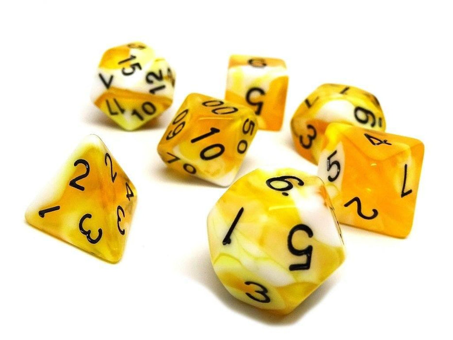 Butterscotch Swirl Dice Collection - 7 Piece Set