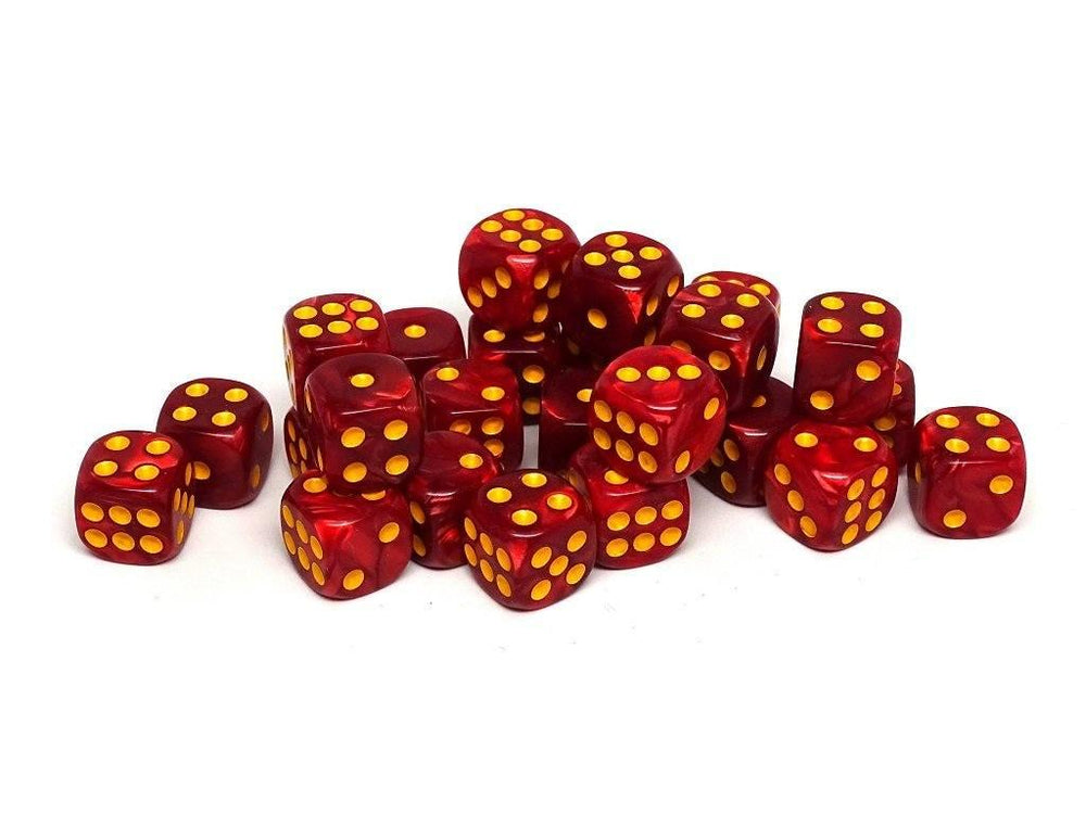 12mm D6 Dice - Fire Swirl - 25 Count Bag