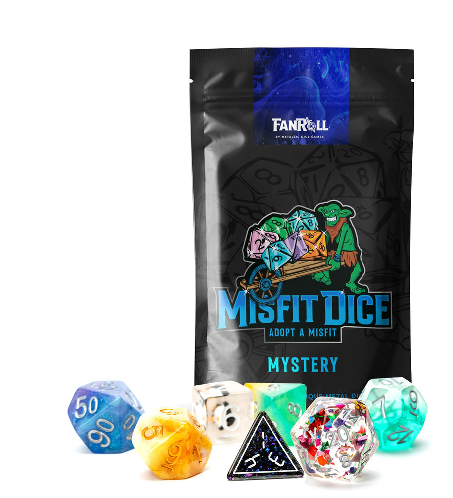 FanRoll: 7CT Resin Mystery Misfit Polyhedral Dice Set