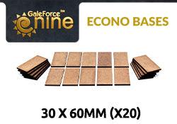 GaleForce Nine: Econo Bases Rectangle 30x60mm (x20)