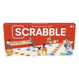 The Scrabble: The Classic Crossword Game box has a red background, featuring the word 