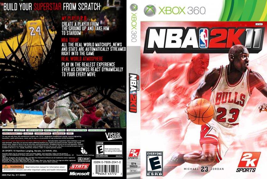 The NBA 2K11 [Xbox360] cover by Everything Games displays Michael Jordan dribbling in a Chicago Bulls jersey. It features the 