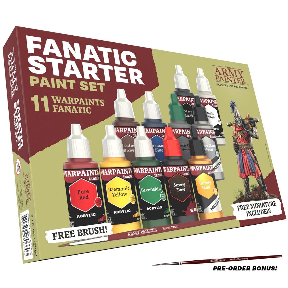 The Warpaints Fanatic: Starter Set - Combo by Everything Games includes an image showcasing its 11 acrylic paints in various colors such as 